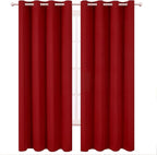 LEMOMO Blackout Curtains 52 x 90 Inch Long Red Curtains Set of 2 Panels Room - Image 2