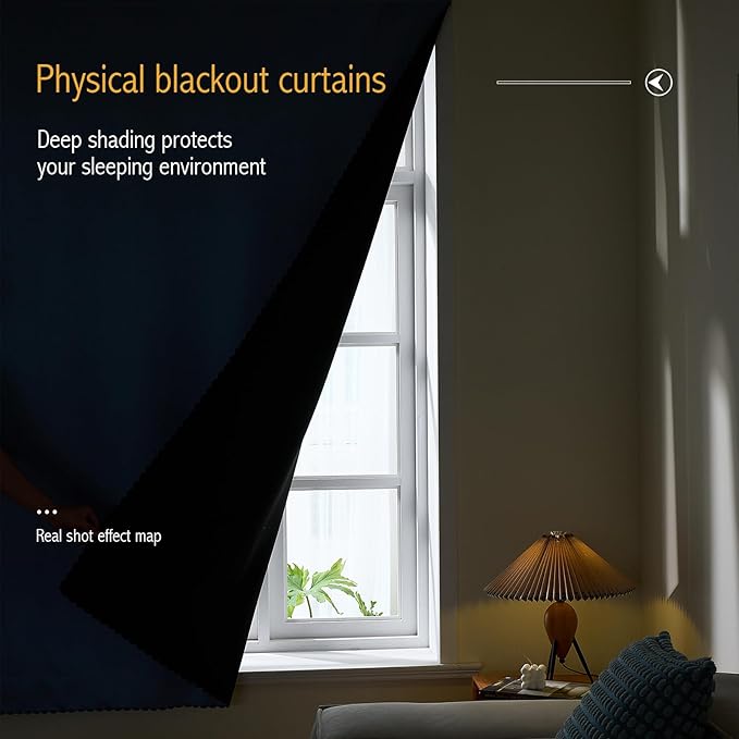 AJAZZ Self Adhesive Curtains 100% Blackout Shades Window Cover Sticky Curtain - Image 4
