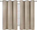 LEMOMO Khaki Blackout Curtains/38 x 54 Inch/Set of Two Panels Grommet Living - Image 2