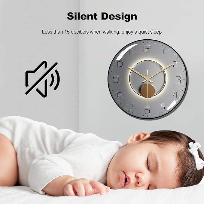Ergocar Silent Modern Metal Wall Clock - Image 4
