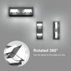 Ralbay 2 Lights Black Modern Bathroom Vanity Light Acrylic LED Modern Black - Image 3