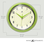 Infinity Instruments Retro Round Metal Wall Clock, Meadow Mist - Image 2