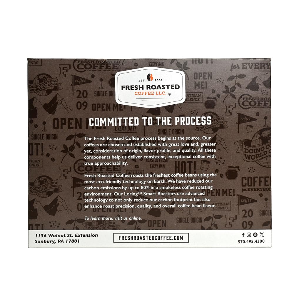Fresh Roasted Coffee, Organic Papua New Guinea | USDA Organic, 100% Single Origin, Kosher | Medium Roast 24 Pods for K Cup Brewers