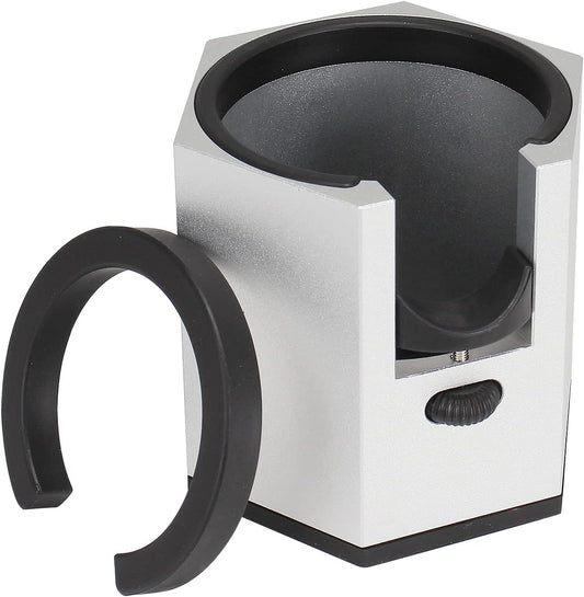 DIBTSA Espresso Tamping Station, Coffee Portafilter Holder, Aluminum Alloy Stand for Most 51mm, 53mm, 54mm, 58mm Coffee Portafilter (Hexagon,Silver)