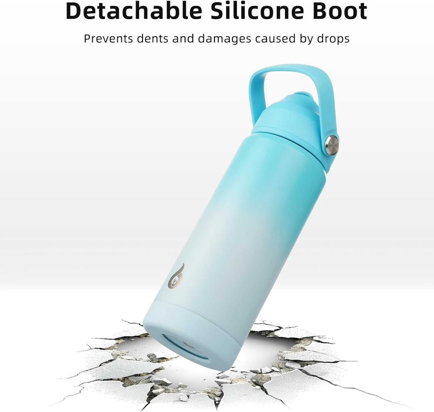 BJPKPK Insulated Water Bottle with Straw Lid, 40oz Large Thermos, BPA Free Leak Proof Stainless Steel Metal Water Bottles, Tumblers, Cups, Flasks for Travel, Sports,Sea Salt