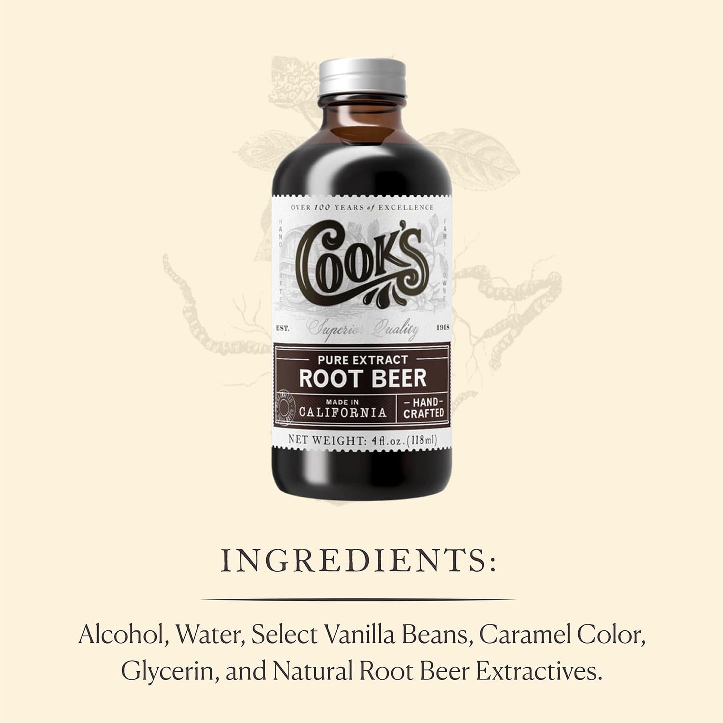 Cook's, Root Beer Extract Flavoring, For Root Beer Making and Baking, 32 Ounce