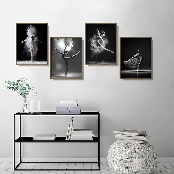 NCYEL Black and white ballet wall art dancer poster beautiful girl bedroom - Image 5