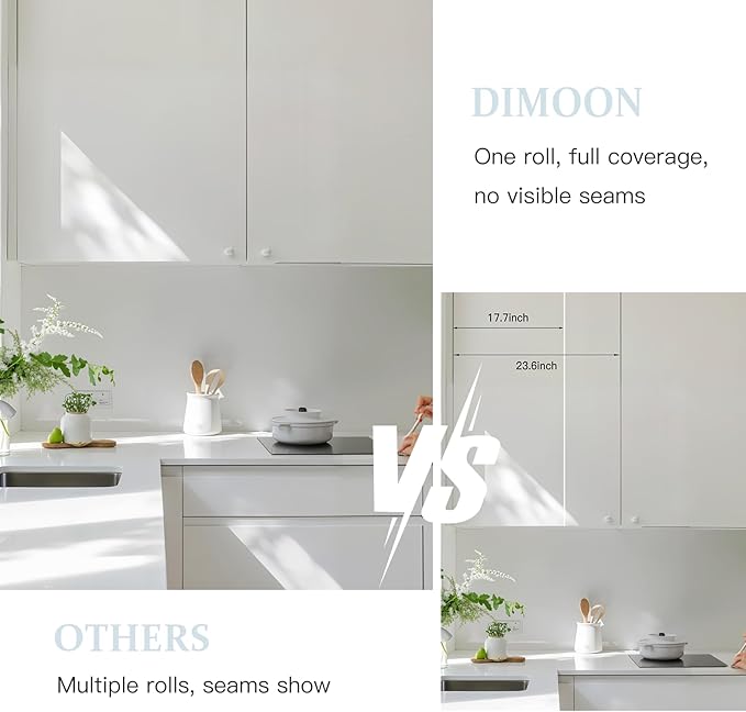 Dimoon 118''x23.6'' Peel and Stick Wallpaper White Contact Paper - Image 4