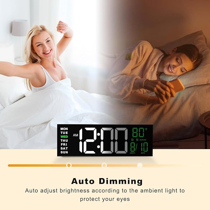 JALL 16" Large Digital Wall Mount Clock, Count Down Timer, Big LED, RGB Color - Image 7