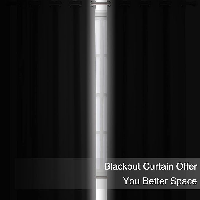 LEMOMO Blackout Curtains 52 x 108 inch/Light Grey Curtains Set of 2 - Image 3