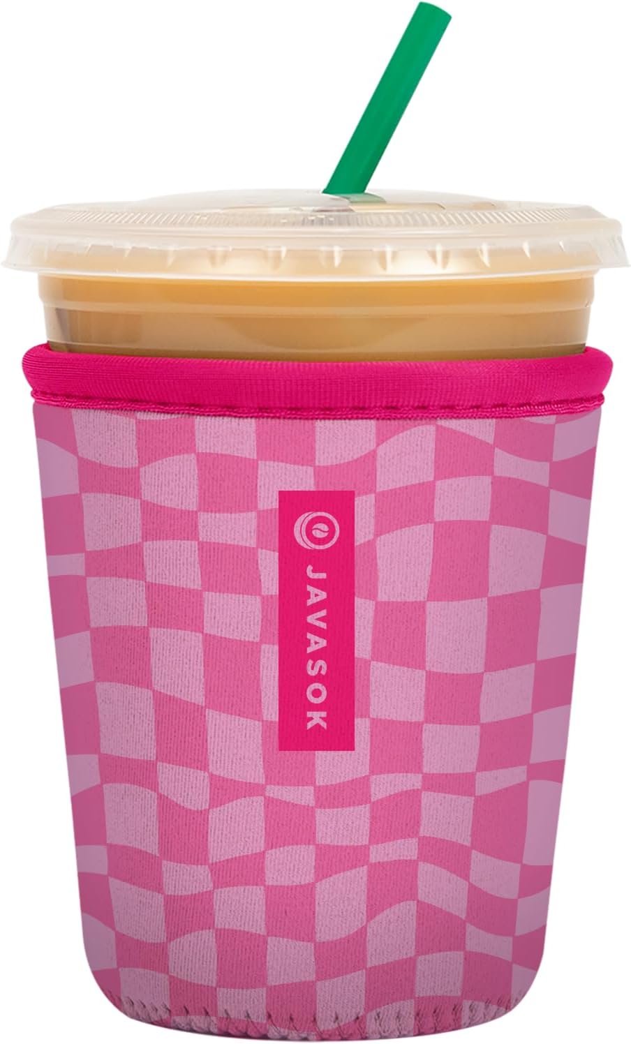 Sok It JavaSok Iced Coffee & Cold Soda Insulated Neoprene Cup Sleeve (Pink Grand Prix, Small: 16-20oz)