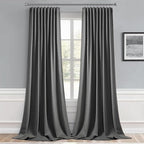 MIULEE Back Tab Grey Blackout Curtains 108 Inch Long 2 Panels Set - Image 9