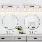 Indoi 4 Light Bathroom Light Fixtures, Chrome Vanity Lights - Image 7
