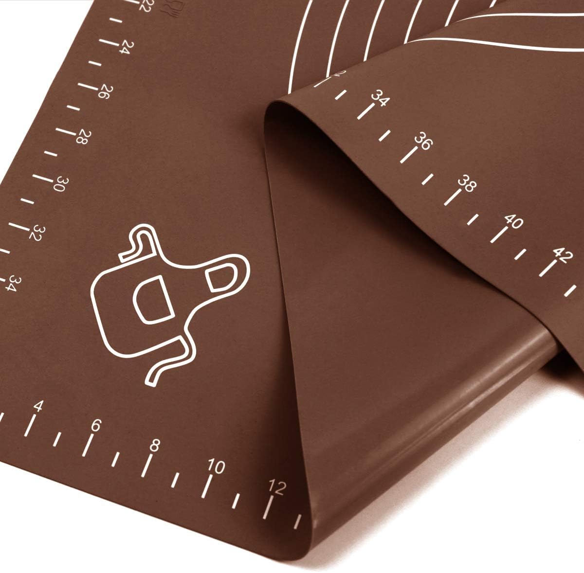 Silicone Baking Mat for Rolling Pastry Dough with Measurements, 25.6 x 17.7 BPA Free Non stick and Non Slip Coffee Table Sheet Baking Supplies for Bake Pizza Cake