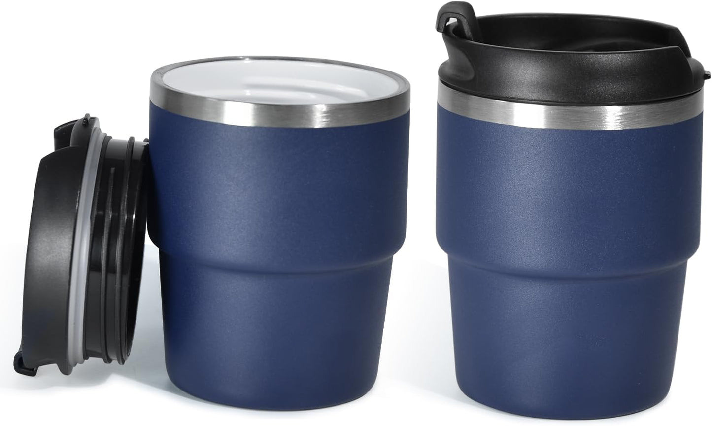 6oz Espresso Cups, Insulated Espresso Cups Set of 2, Expresso Shots Cup, Stainless Steel Shot Glasses for Coffee, Portable Espresso Travel Mug for Camping