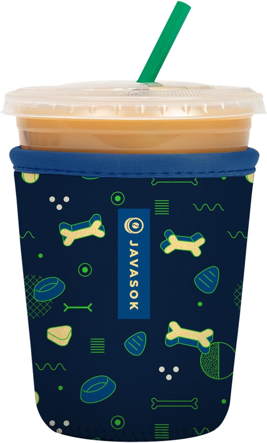 Sok It JavaSok Iced Coffee & Cold Soda Insulated Neoprene Cup Sleeve (Bone Appetit, Small: 16-20oz)
