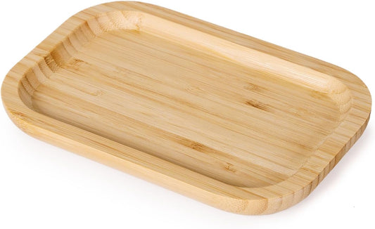 Bamboo Vanity Tray, Bathroom Counter Tray, Toilet Paper Basket Storage for Toilet Tank, Bathroom, Kitchen Counter 7.8 x 5.1 x 0.8 inch