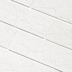 Old Town White Faux Brick Wall Tiles, 2 Pieces 3D Thin Brick Veneers by TORURAL