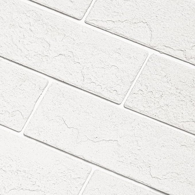 100 Old Town White Faux Brick Wall Tiles, 3D Thin Brick Veneers by TORURAL