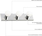Design House 500850 3-Light Vanity Strip Light Contemporary Dimmable - Image 4