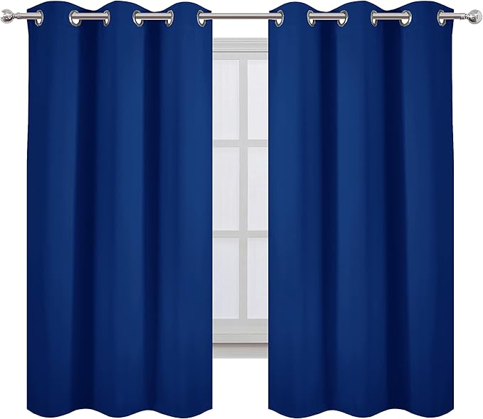 LEMOMO Blackout Curtains 40 x 63 inch/Royal Blue Curtains Set of 2 - Image 2