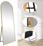 Prywot Arched Floor Mirror, 58 "x 18" Full Length Mirror Wall Mirrors Hanging - Image 5