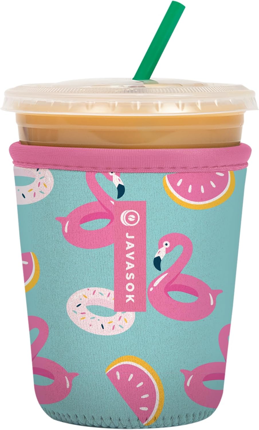 Sok It JavaSok Iced Coffee & Cold Soda Insulated Neoprene Cup Sleeve (Poolside Perfection, Small: 16-20oz)
