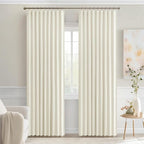 MIULEE Cream Back Tab Blackout Curtains 90 Inches Long 2 Panels Set - Image 9