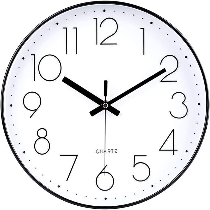 jomparis Small Wall Clock Black Wall Clocks Silent Non-Ticking by JOMPARIS