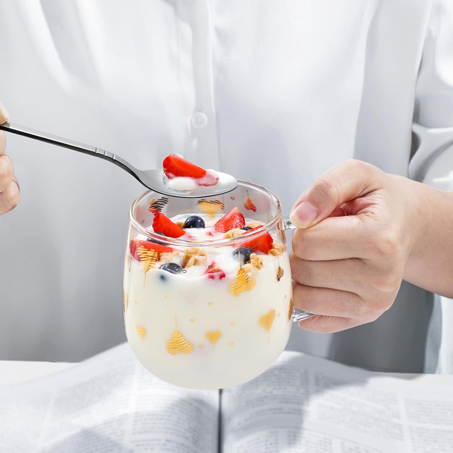 Morcte 12 Piece Long Ice Tea Spoon, Stainless Steel Long Handle Stirring Spoon