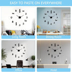 Large Modern Art Deco Wall Clock Silent Acrylic Unique Decorative Wall Clocks - Image 3