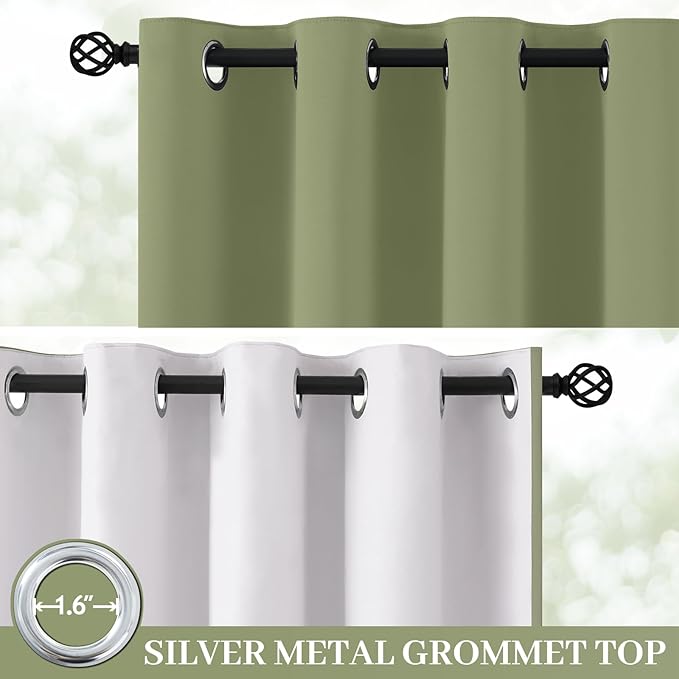 Yakamok 100% Blackout Curtains for Living Room, Thermal Insulated Blackout - Image 2