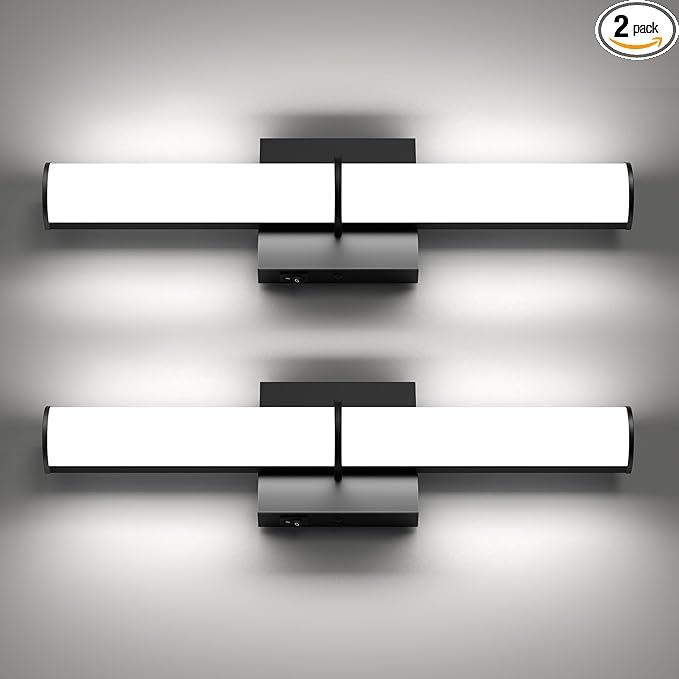 OOWOLF 2Pack 17.3Inch Black Vanity Light Fixture by OOWOLF