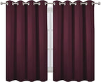 LEMOMO Blackout Curtains 52 x 45 inch/Burgundy Red Curtains Set of 2 - Image 2