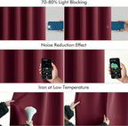 MIULEE Christmas Wine Red Back Tab Blackout Curtains 84 Inch Length 2 Panels Set - Image 5