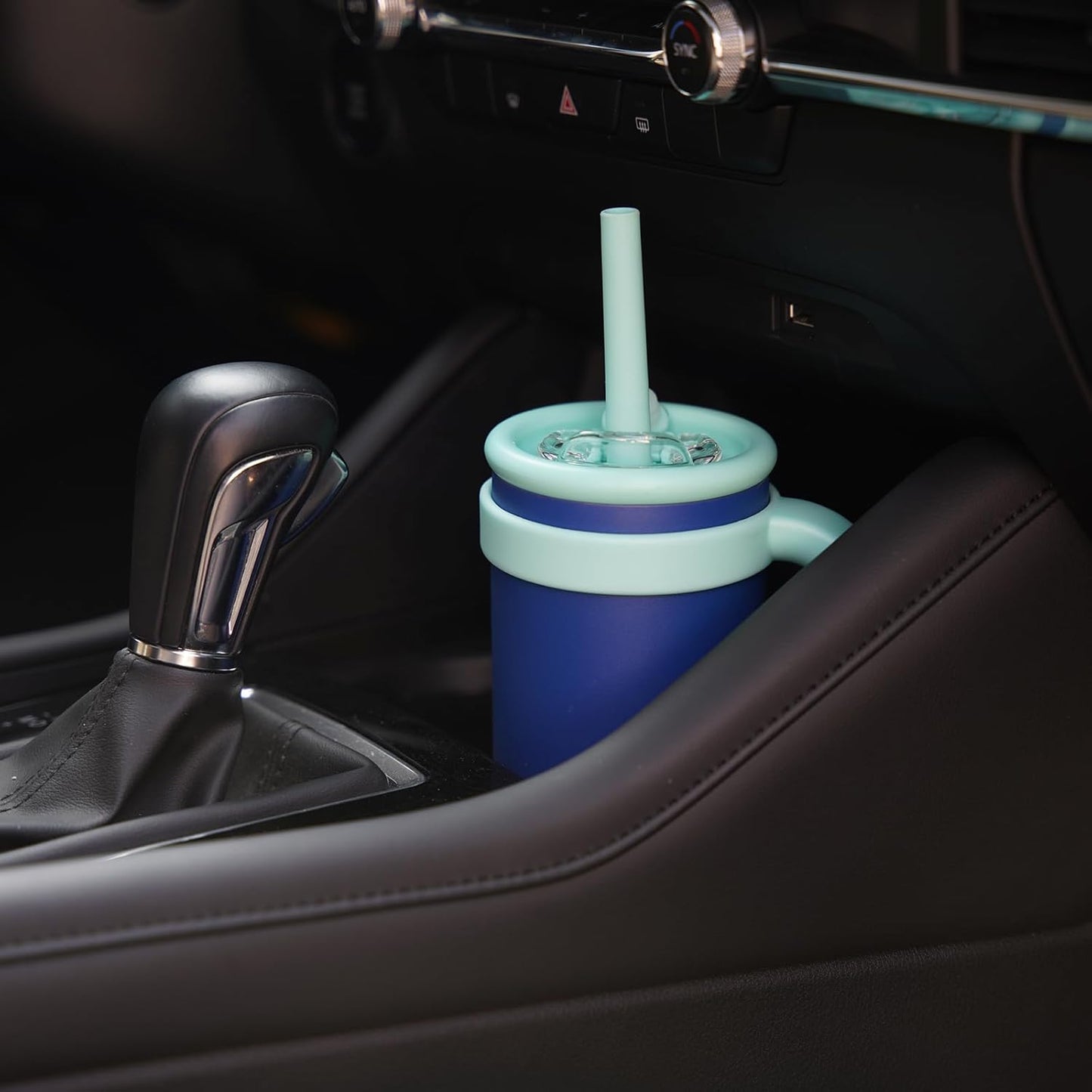 18 oz Tumbler with Side Handle, Insulated Water Bottle with Straw and 2 in 1 Lid, Stainless Steel Cup Travel Coffee Mug for Sports Office Gym,Guava