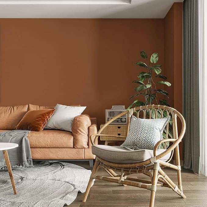 Safiyya Peel and Stick Wallpaper Dark Orange Contact Paper 393"x17.7" Solid - Image 7