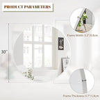 BEAUTYPEAK 30 Inch Round Mirror, Metal Frame Circle Mirror, Wall Mounted - Image 4