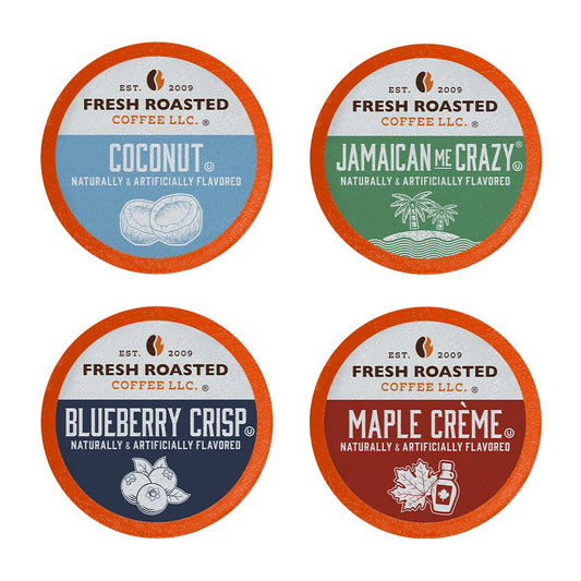 Fresh Roasted Coffee, Fun Flavors, Flavored Coffee Pod Variety Pack, K-Cup Compatible, 48 Count