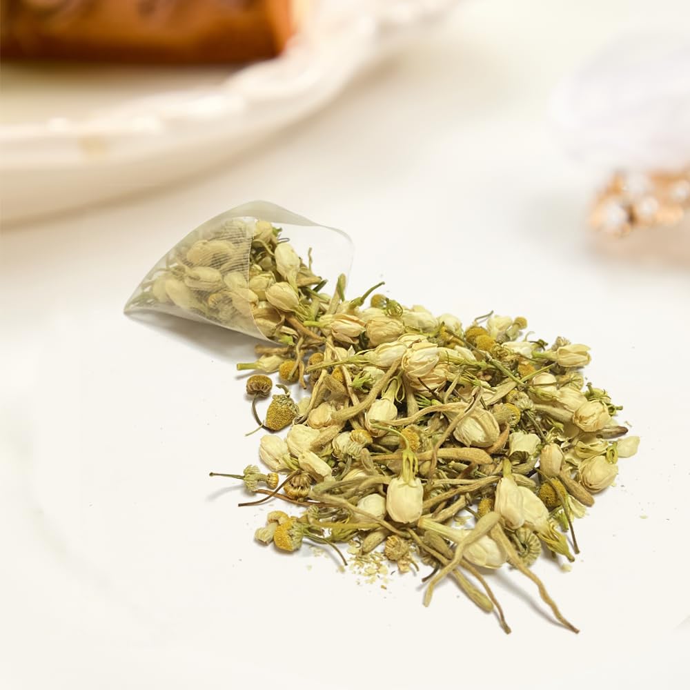 XIEJINJI Chamomile Jasmine Herbal Tea, 40 Tea Bags, Premium Soothing Floral Blend in Eco-Conscious Teabags - Non-GMO - Caffeine-free