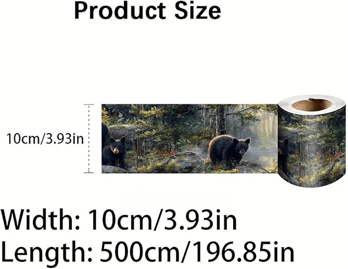 Forest Bear Wallpaper Border 196x4 Inch Peel and Stick Wall Border Self - Image 4