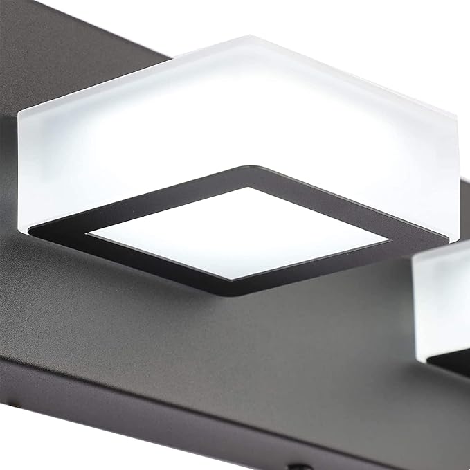 Ralbay 46" LED Modern LED Black Vanity Lights Fixtures 7 Lights Acrylic Matte - Image 6