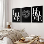 GUBIYU Love Home Wall Decor Black and White Farmhouse Modern Art - Image 3