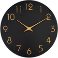 Mosewa Large Wall Clock 16 Inch Black Battery Operated Silent Non Ticking by MOSEWAWALLCLOCK