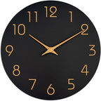 Mosewa Wall Clock Battery Operated 10 Inch Black Silent Non Ticking Simple by MOSEWAWALLCLOCK