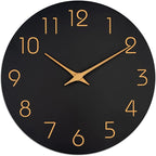 Mosewa Wall Clock 8 Inch Black Battery Operated Silent Non Ticking Simple by MOSEWAWALLCLOCK
