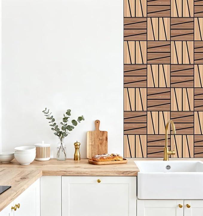 WoveN SounD Artisan Acoustic Wall Panels, 16 Pack 12x12 Inch, PVC Wood Grain - Image 9