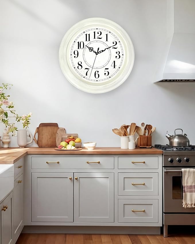 Vintage Wall Clock 16 Inch Quartz Silent Non-Ticking Analog Clock Battery - Image 8