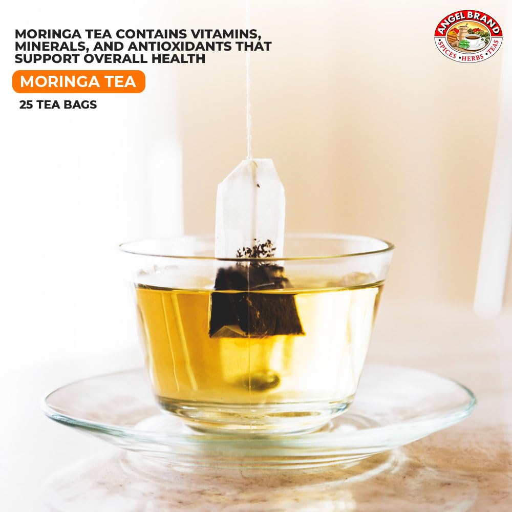Angel Brand Moringa Tea Bags – 20 Tea Bags, Pack of 3 – Moringa Leaf Tea for and Refreshing Boost