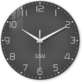 XNM Dark Grey Wall Clock for Bedroom Glass Modren Simple Wall Clock Battery by XNMwallclock